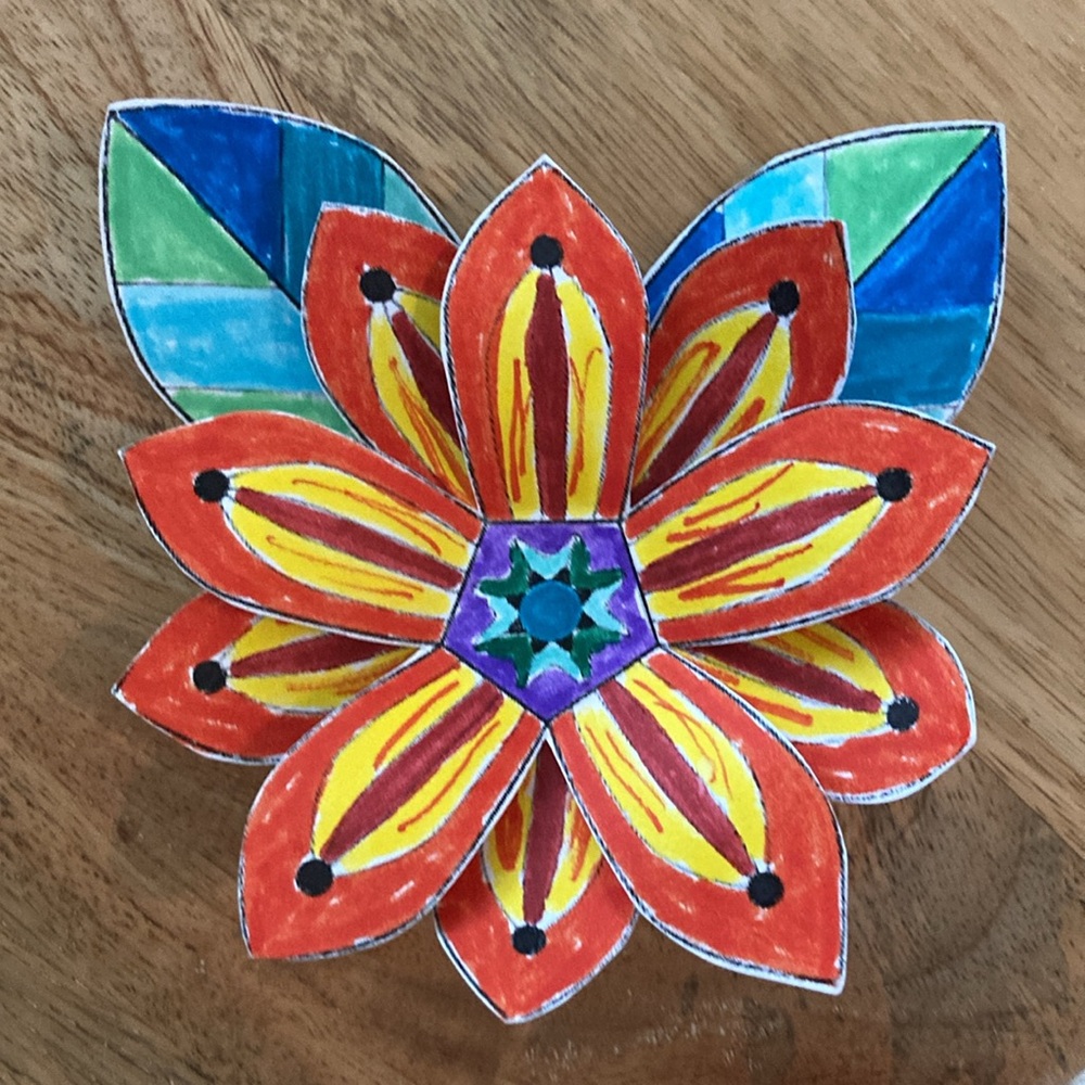 Flower corsage NEW handmade made by me out of paper tiger lily vibes
